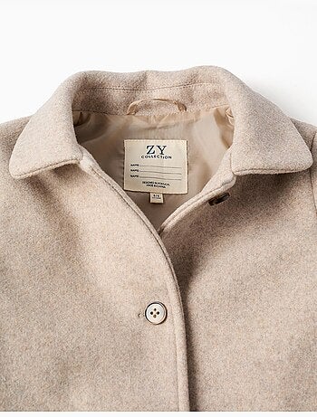 Manteau à effet laine avec doublure b&s