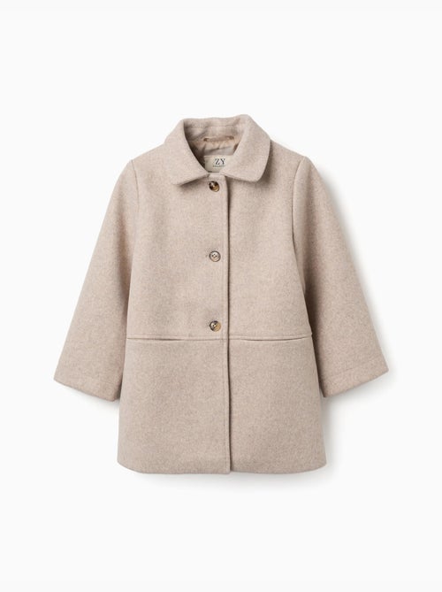 Manteau à effet laine avec doublure b&s - Kiabi
