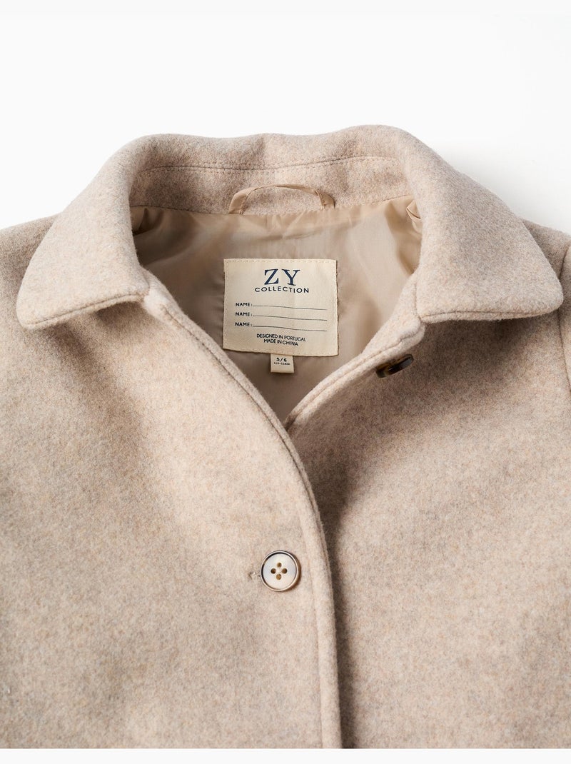 Manteau à effet laine avec doublure b&s Beige clair - Kiabi