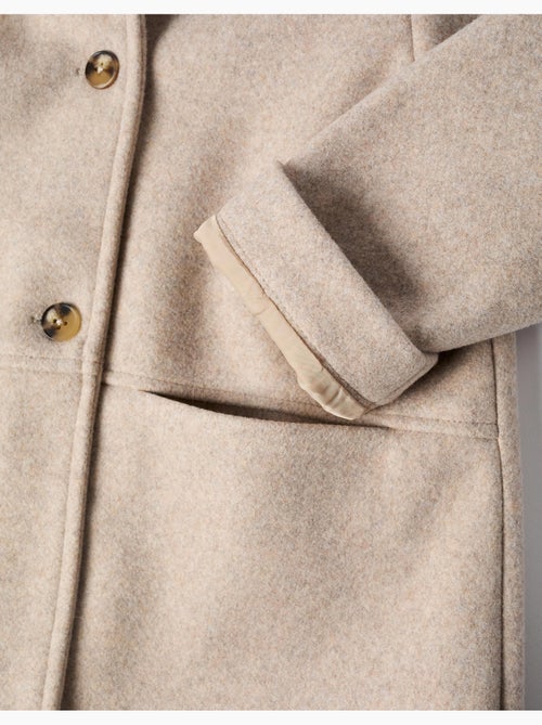 Manteau à effet laine avec doublure b&s - Kiabi