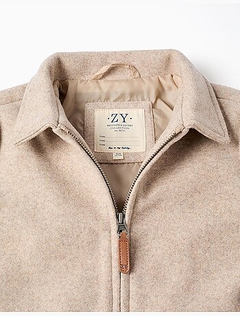Manteau à effet laine avec fermeture éclair B&S