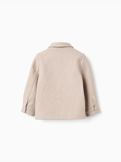 Manteau à effet laine avec fermeture éclair B&S - Kiabi