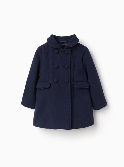 Manteau à effet laine avec poches à l'avant - Kiabi