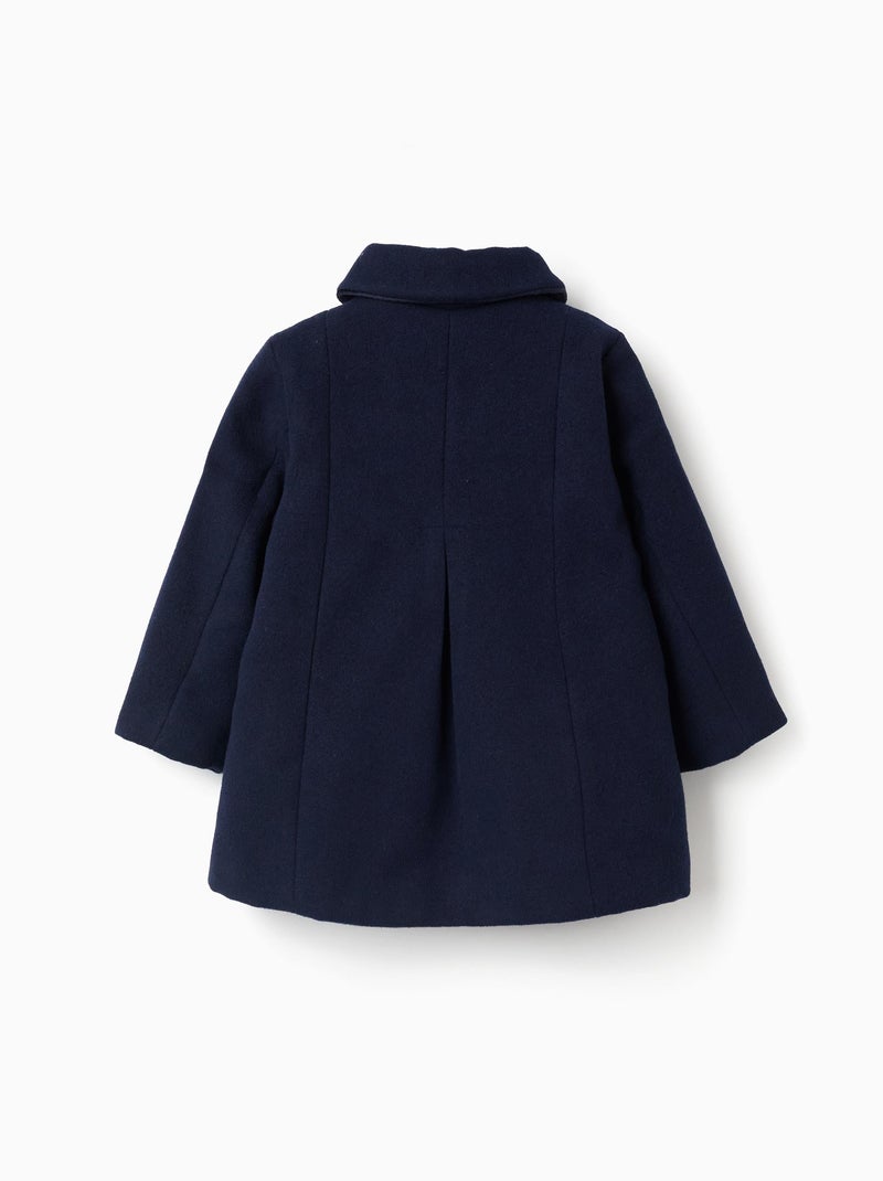 Manteau à effet laine avec poches à l'avant Bleu foncé - Kiabi