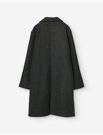 Manteau à effet laine avec poches à l'avant