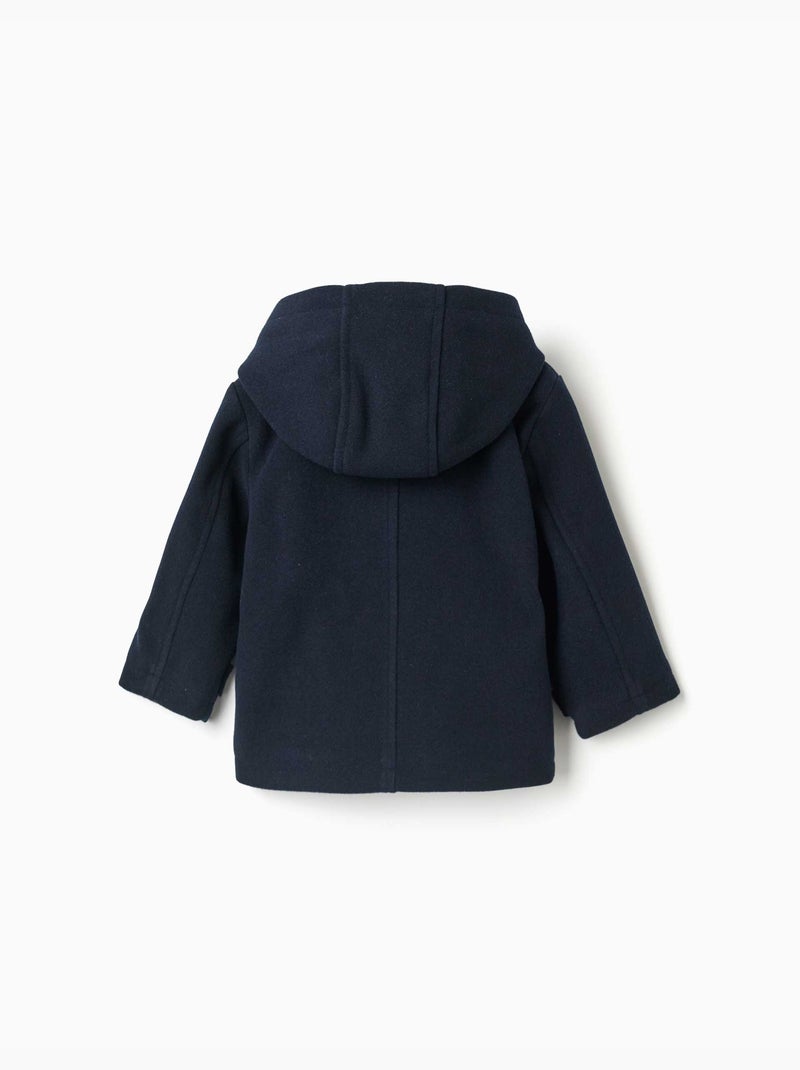 Manteau à effet laine avec poches b&s Bleu foncé - Kiabi