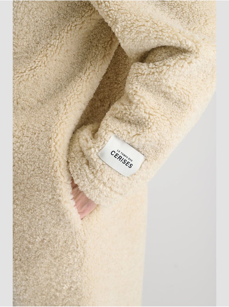 Manteau arty 'le temps des cerises' Blanc - Kiabi