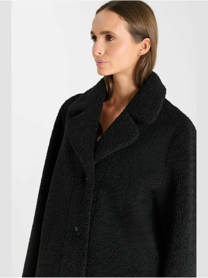 Manteau arty 'le temps des cerises' Noir - Kiabi