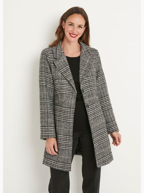 Manteau aspect lainage mi long col tailleur - Afibel - Kiabi
