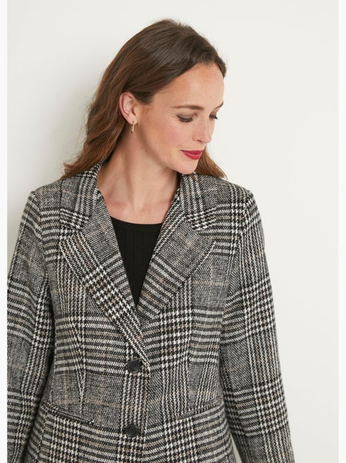 Manteau aspect lainage mi long col tailleur - Afibel - Kiabi