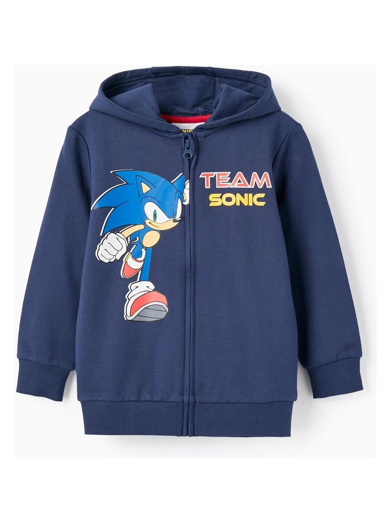 Manteau avec capuche, 100% coton SONIC Bleu foncé - Kiabi