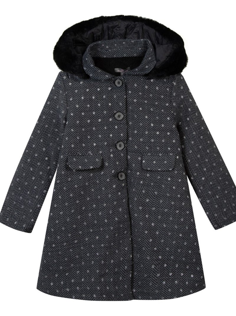 Manteau Avec Capuche Amovible 'floriane' Gris foncé - Kiabi