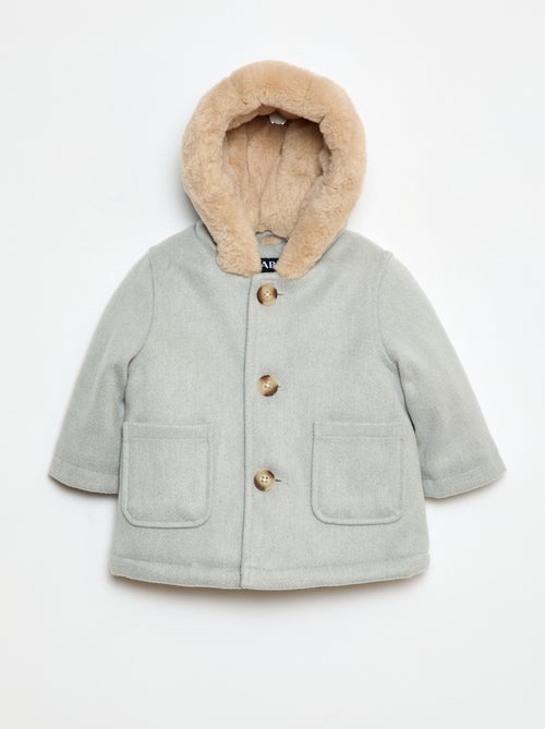 Manteau avec capuche douce - Kiabi