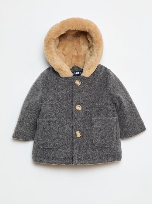 Manteau avec capuche douce - Kiabi