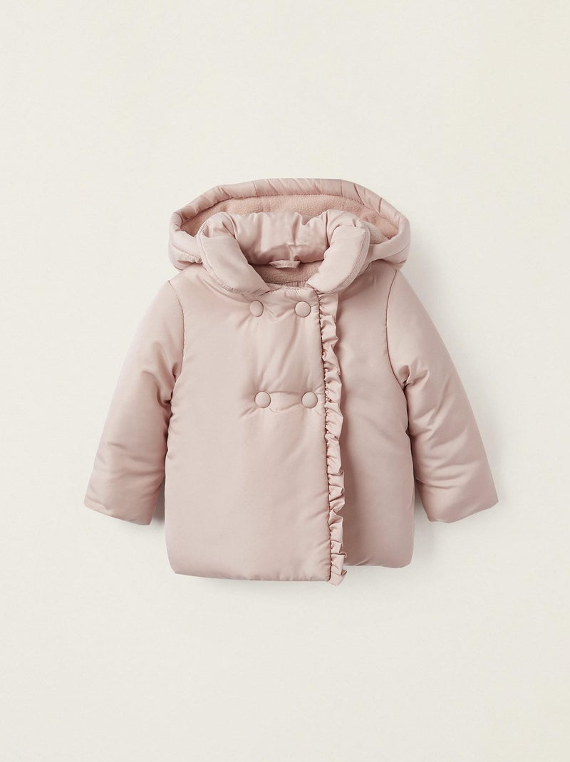 Manteau avec Capuche et Rembourrage pour Nouveau-Né Fille   BALMORAL'S AFTERNOONS Rose clair - Kiabi