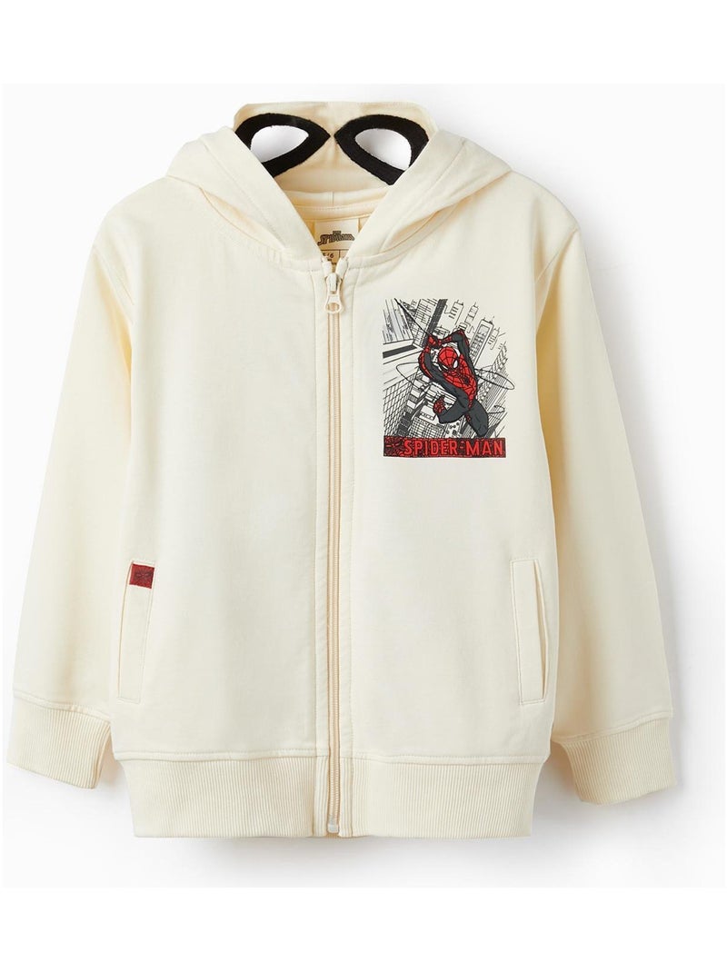 Manteau avec Fermeture Éclair et Capuche-Masque pour Garçon 'Spider-Man'   MARVEL SPIDERMAN Beige clair - Kiabi