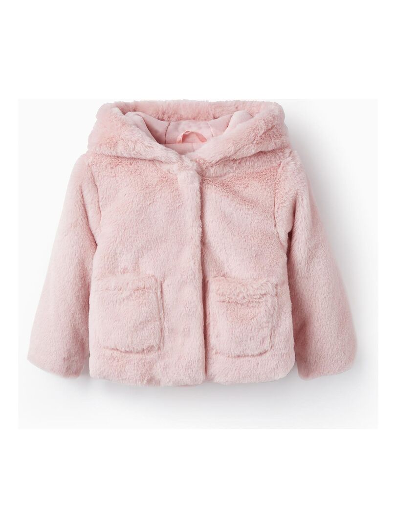 Manteau avec Fourrure pour Bebe Fille LITERATURE CLUB Rose Kiabi nu