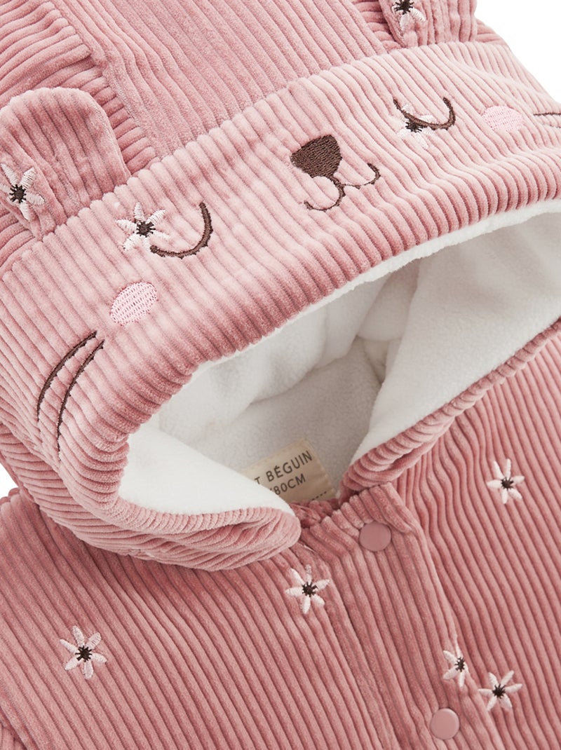 Manteau bébé velours côtelé intérieur polaire Bloom Marron - Kiabi