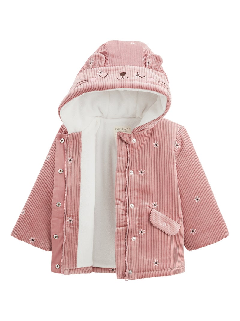 Manteau bébé velours côtelé intérieur polaire Bloom Marron - Kiabi