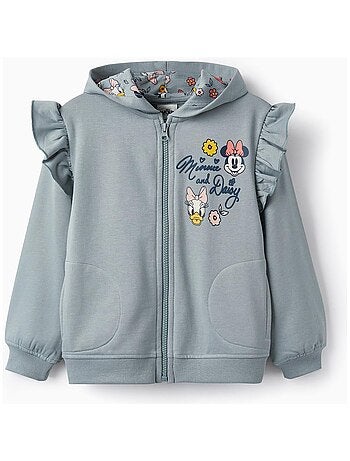 Manteau bleu clair avec fermeture éclair et capuche pour fille MINNIE