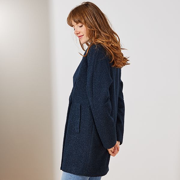 Manteau bouclettes à double boutonnage Femme jaune Kiabi Manteau bouclettes à double boutonnage Femme jaune Kiabi