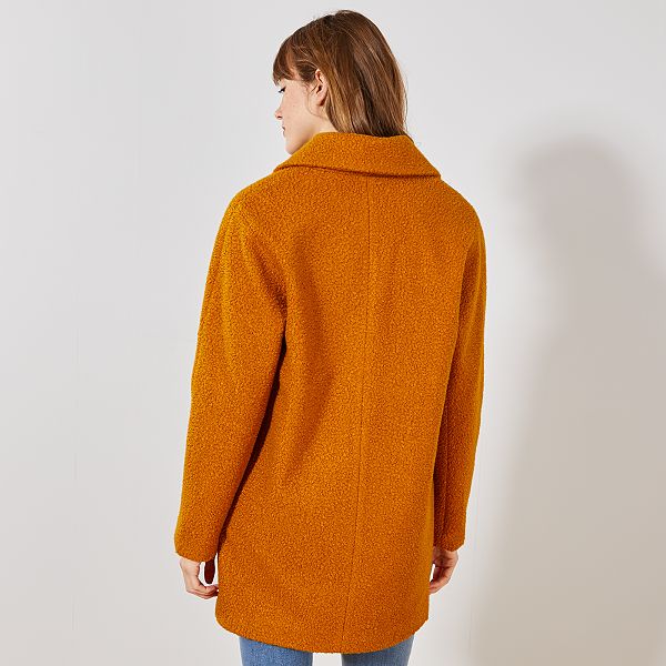 Manteau bouclettes à double boutonnage Femme jaune Kiabi Manteau bouclettes à double boutonnage Femme jaune Kiabi
