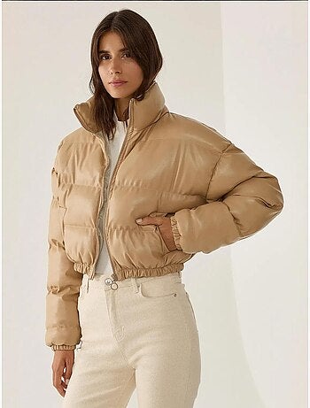 Manteau bouffant en similicuir