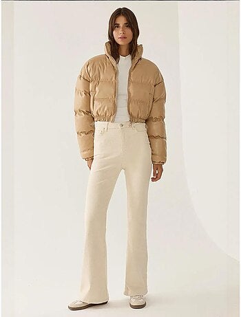 Manteau bouffant en similicuir
