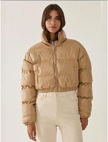 Manteau bouffant en similicuir