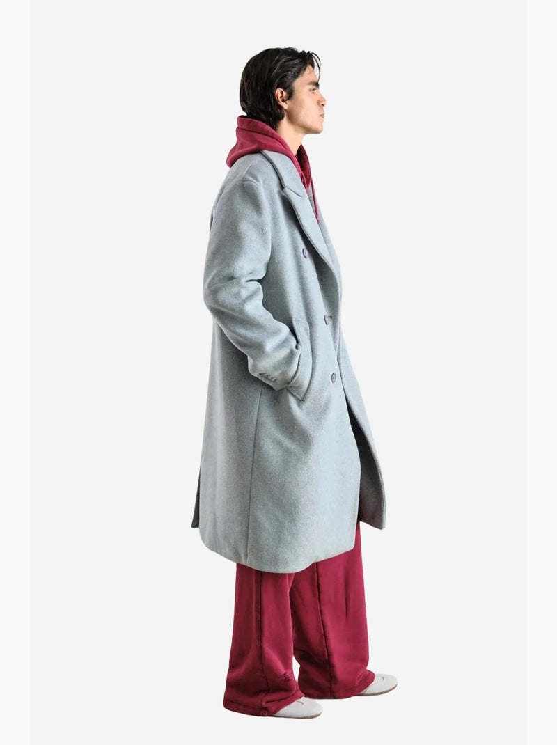 Manteau boutonné texturé giesto Gris - Kiabi