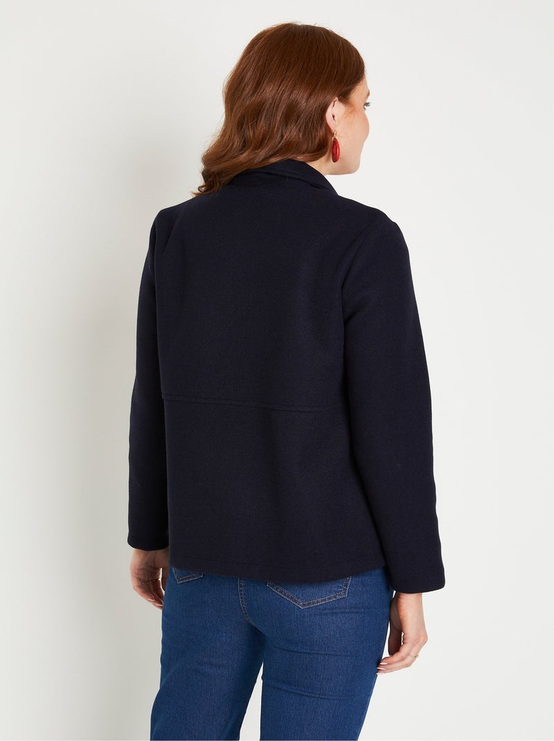 Manteau caban court double boutonnage - Afibel Bleu marine - Kiabi