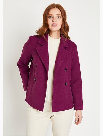 Manteau caban court double boutonnage - Afibel