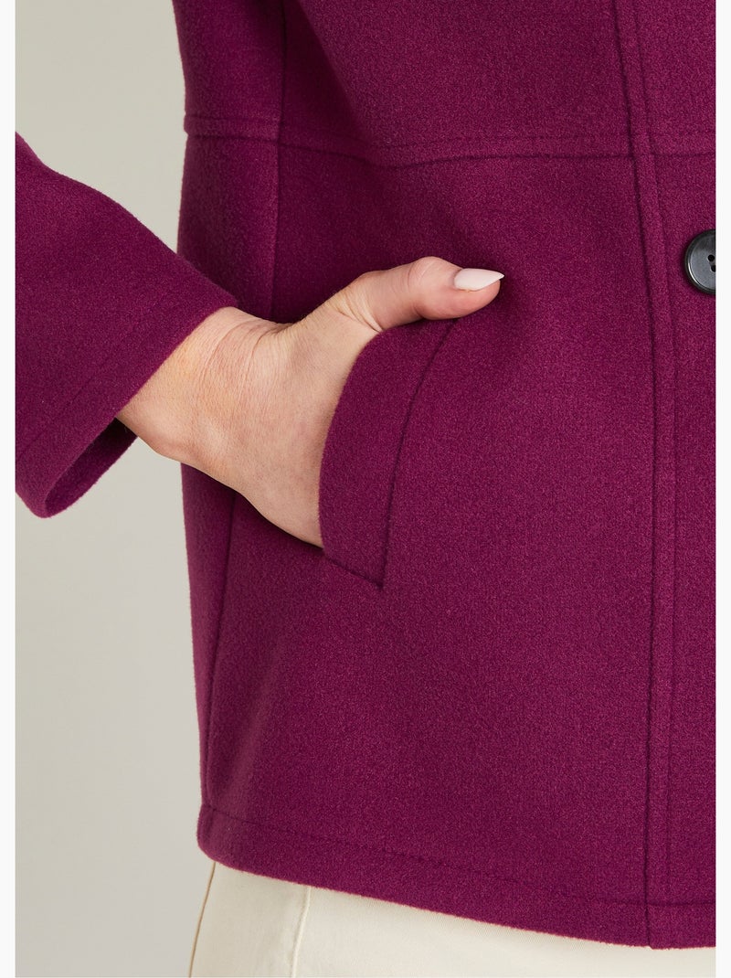 Manteau caban court double boutonnage - Afibel Prune - Kiabi