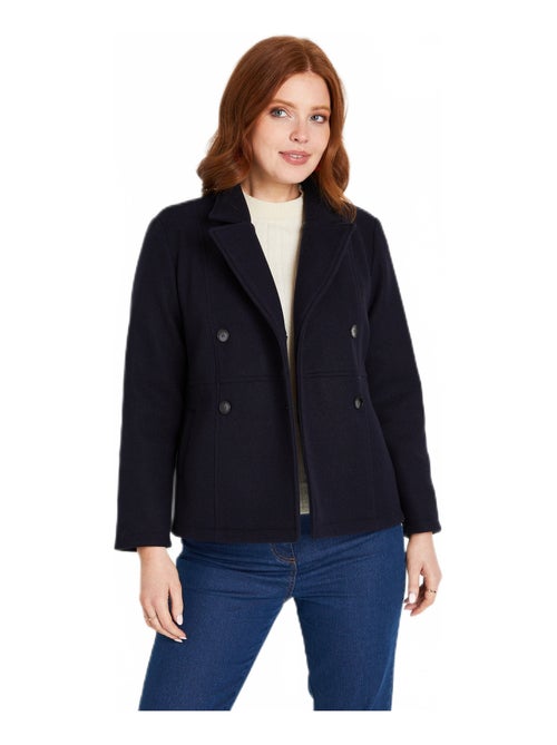 Manteau caban court double boutonnage - Kiabi