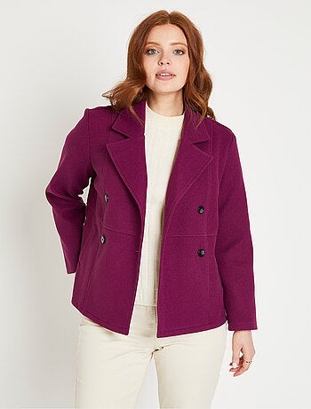 Manteau caban court double boutonnage