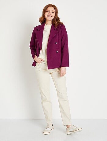 Manteau caban court double boutonnage