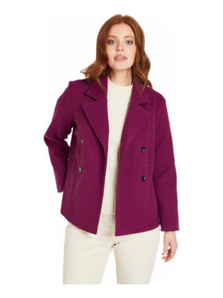 Manteau caban court double boutonnage