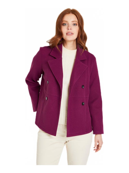 Manteau caban court double boutonnage - Kiabi