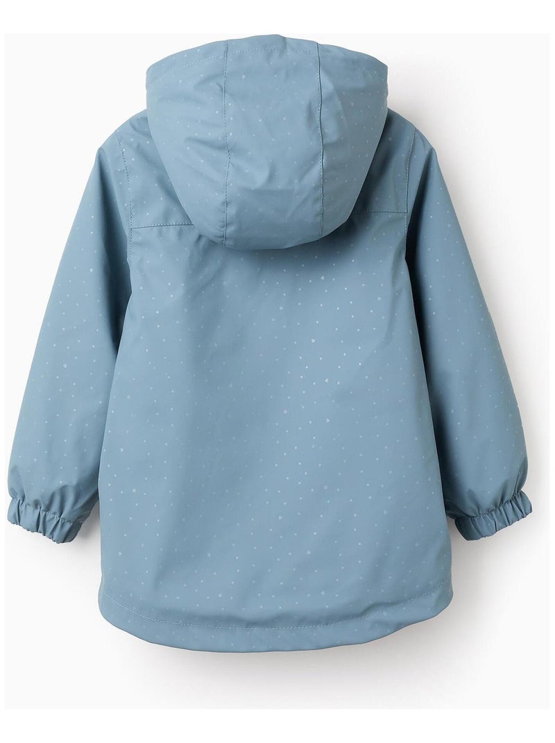 Manteau Caoutchouc avec capuche, doublure effet moutonné Bleu clair - Kiabi