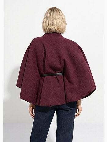 Manteau cape à ceinturer, col montant - afibel