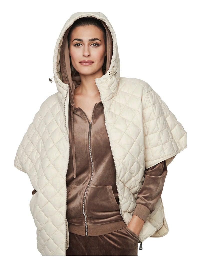 Manteau cape matelassé PC1 STYLE ADD Ecru - Kiabi