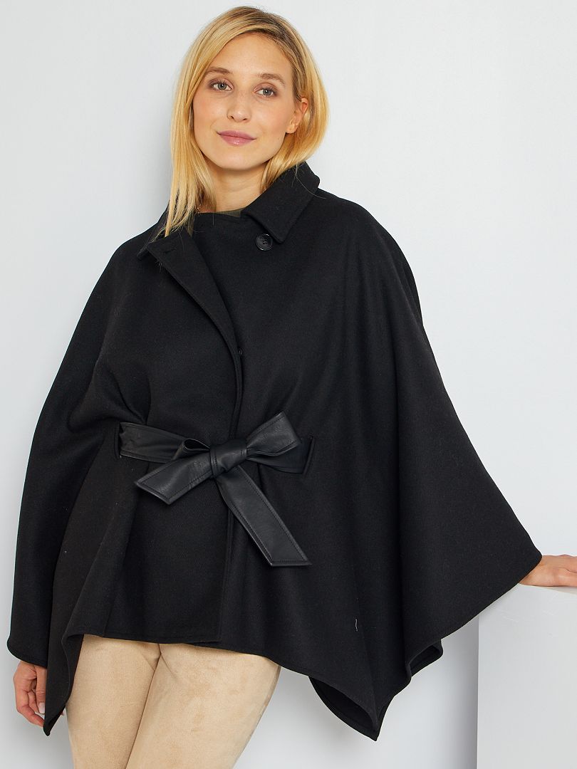 Manteau cape noir - Kiabi
