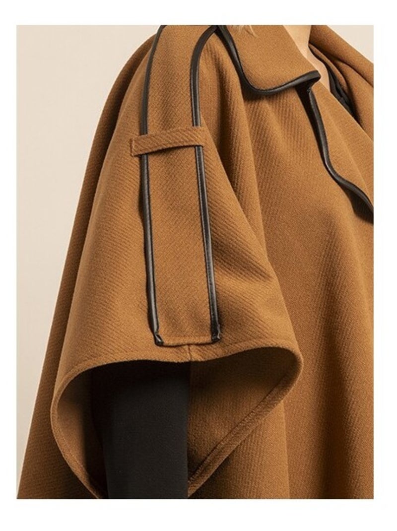 Manteau cape UBERTA Marron caramel - Kiabi