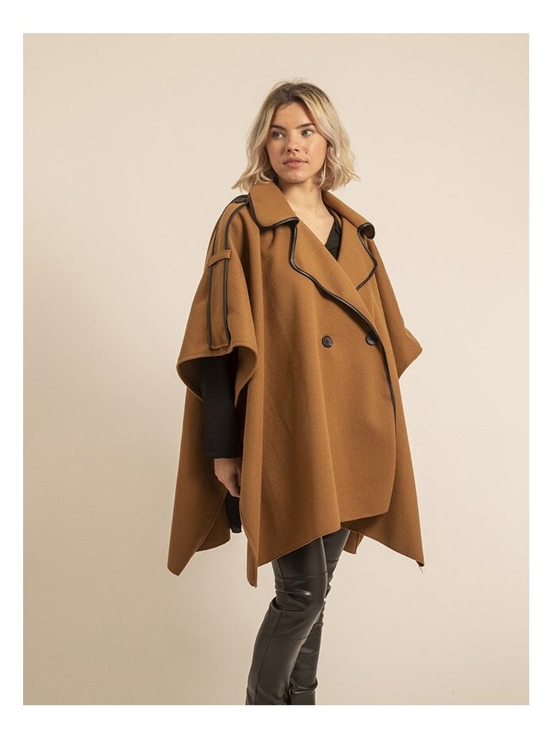 Manteau cape UBERTA Marron caramel - Kiabi