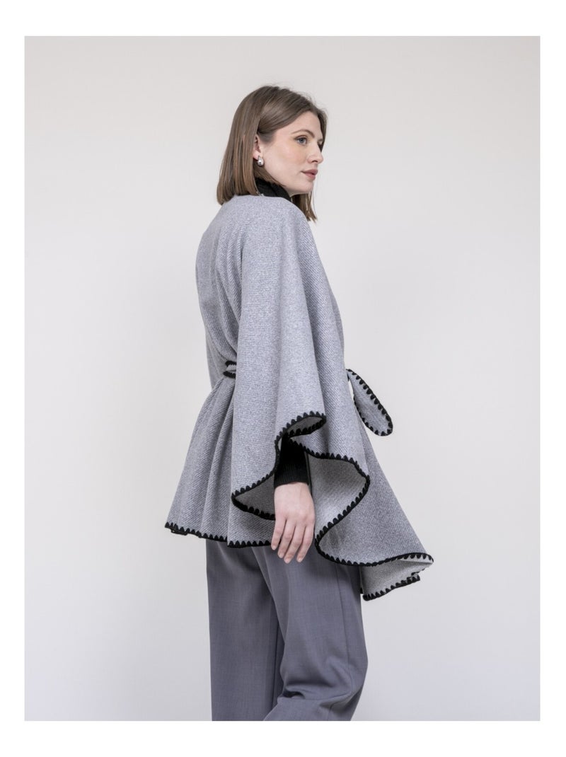 Manteau cape ulila Gris - Kiabi