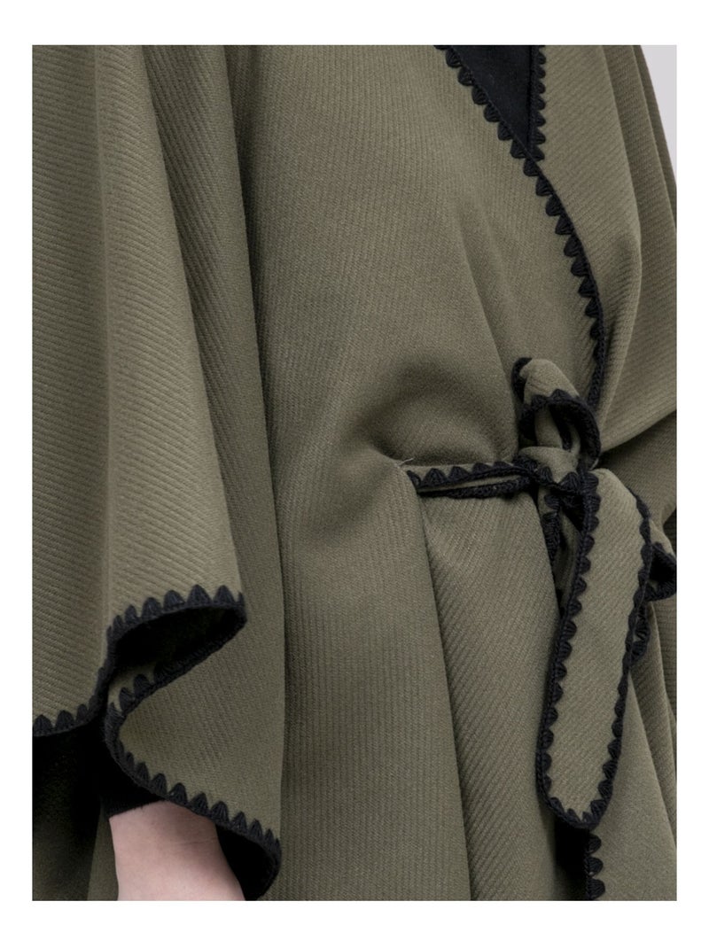 Manteau cape ulila Kaki - Kiabi