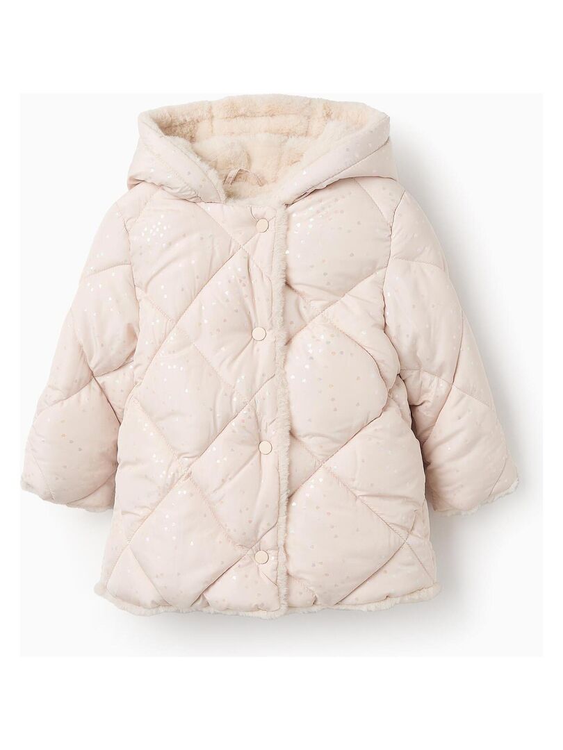 Doudoune Fille Hiver Avec Capuche Fourrure Amovible | Manteau Matelassé Coupe-vent | Taille 120 à 160 Cm | Pour Ski, école, Quotidien