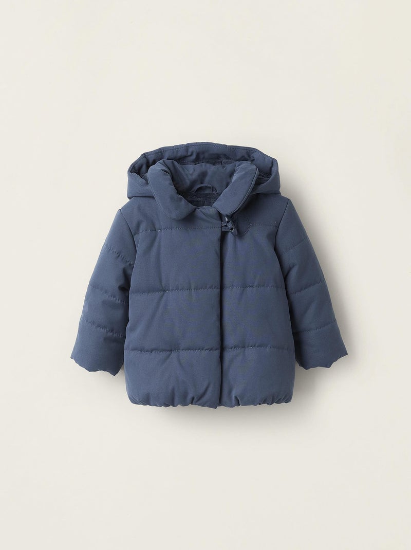 Manteau capuche rembourrée et amovible NOVEAUX NATURE Bleu foncé - Kiabi