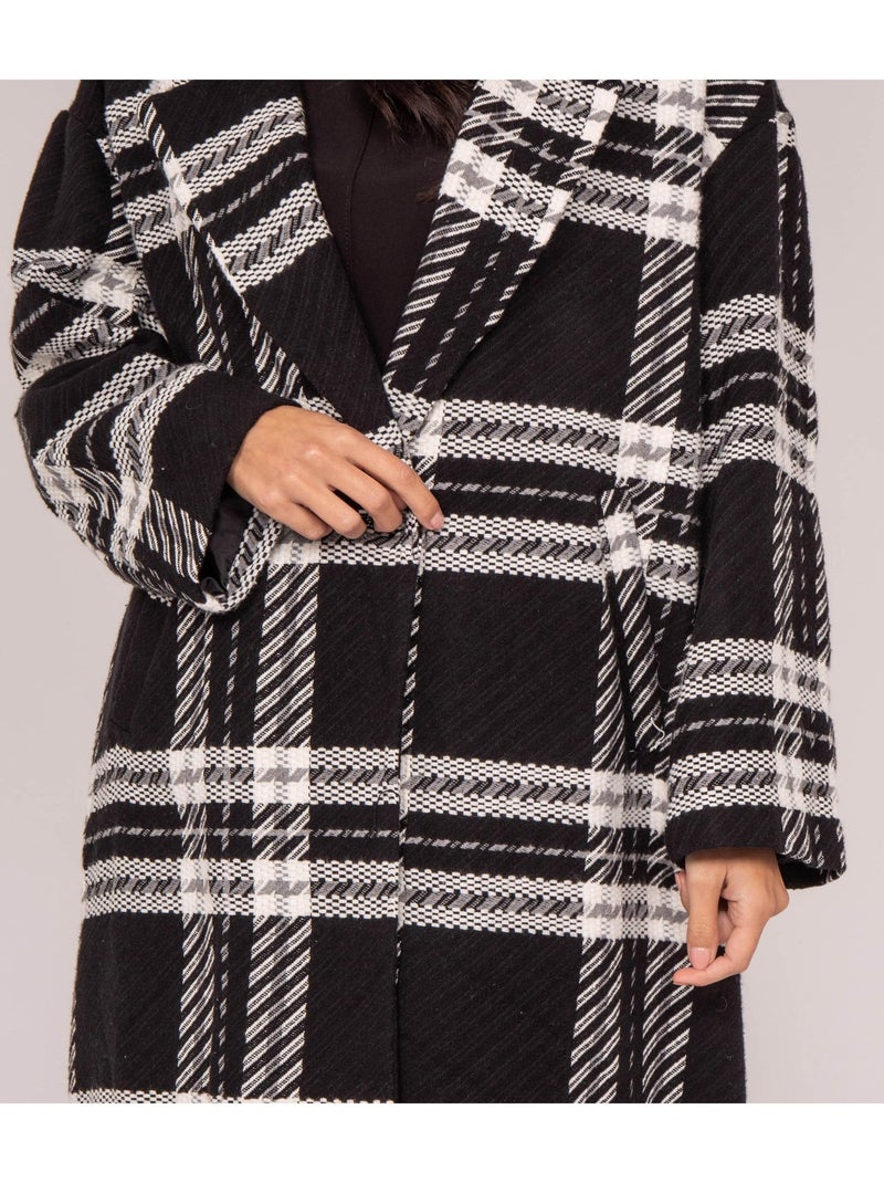 Manteau carreaux ureno Noir - Kiabi
