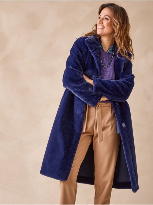 Manteau col montant imitation fourrure - Kiabi Manteau col montant imitation fourrure - Kiabi